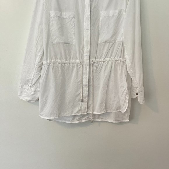 Helmet Lang Lawn Cotton Hidden Button-up White Shirt Size: Large - Picture 6 of 13